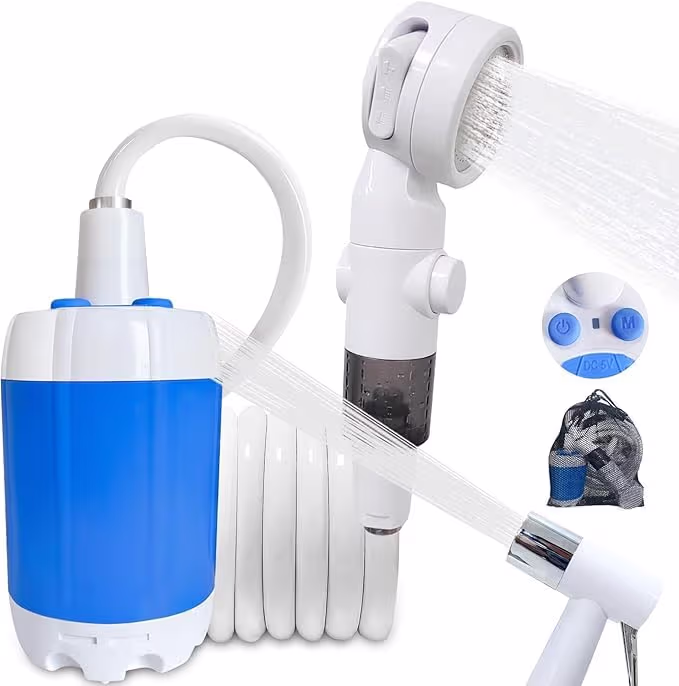 Portable Rechargeable Camping Shower with Digital Display
